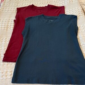 Set of Two MM Lafluer Muscle Tops - Red and Green